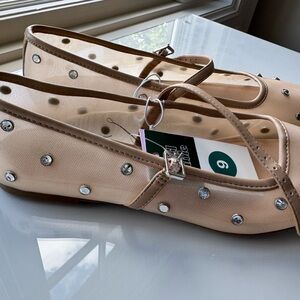 Wild Fable Elegant Beige Studded Women's Flats